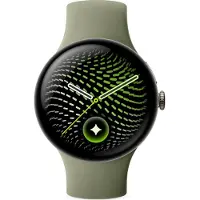 Google Pixel Watch 5 45mm LTE Olive + Aluminiumgehäuse in Satin Pyrite Smartwatch Kautschuk, 150-215 mm,