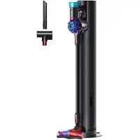Dyson Akku-Hand-und Stielstaubsauger "V10 Konical + Auto-empty Dok Schwarz/Blau", schwarz (schwarz, blau), B:29cm H:121cm T:47cm, Akkusauger, Akku-Hand-und Stielstaubsauger
