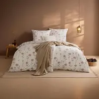 Estella Feinflanell Bettwäsche San Martino mauve 155x220 cm + 80x80 cm