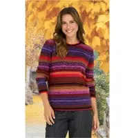 DW-Shop Alpaka-Pullover in Streifen rot in Größe 48/50 von , Rot, 48/50