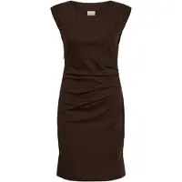 Kaffe Midikleid "Damen Kleid KAindia", Damen, Gr. XXL, N-Gr, braun (coffee bean), Obermaterial: 76% Polyester Pol. recyc.. 20% Viskose CV. 4% Elasthan EL., Kleider Midikleid