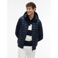 Tommy Hilfiger Steppjacke "MIX MEDIA RWB REGULAR HOODED" mit Kapuze Rückteil und Ärmel aus Sweatware, normale Passform