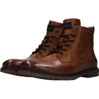 Bugatti Schnürboots , Herren, Gr. 41, wärmend, braun (cognac), Lederimitat, Schuhe Schnürboots, Schnürstiefelette, Winterboots mit Reißverschluss