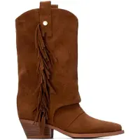 Xti für Damen. 14605602-CAMEL Stiefel 146056 braun (41), 3 bis 5 cm, Keine, Lässig