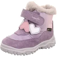 Superfit Winterboots "HUSKY, WMS: weit", Mädchen, Gr. 26, Warmfutter, lila (lila, rosa), Textil, Veloursleder, Schuhe Winterboots, Klettstiefel mit wasserdichtem GORE TEX, Größenschablone zum Download