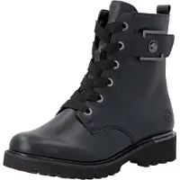 Remonte Schnürstiefelette , Damen, Gr. 40, Synthetik Textil, schwarz, Lederimitat, Schuhe Schnürstiefelette, Schnürboots, Workerboots mit Profilsohle
