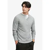 Superdry Langarmshirt "MINI SLUB WAFFLE LS GRANDAD" lockere Passform, mit Rundhalsausschnitt, aus Baumwolle