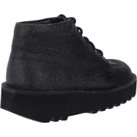 Kickers - "Hi Stack" Glitzer Stiefel für Damen, Leder (Schwarz)