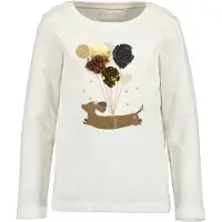 Blue Seven Langarmshirt Baumwolle, Glitzerdruck mit Chiffon-Applikation und Wendepailletten