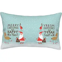 Markenlos Bedruckter Seidenkissenbezug mit der Aufschrift „Merry Christmas and Happy New Year“, knitterfrei, schmutzabweisend, weich und atmungsaktiv
