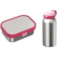 Mepal Lunchbox "Edelstahl-Lunchset Campus 2er Set", pink (cool pink), B:2cm H:2cm L:2cm, Lebensmittelaufbewahrungsbehälter, Lunchbox, Spülmaschinenfest