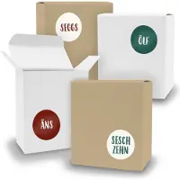 Itenga Adventskalender zum Füllen 24x Quader gemischt WEISS BRAUN + Sticker V09 Z27
