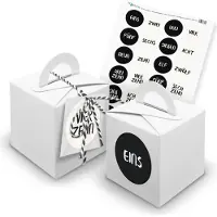 Itenga SET Adventskalender Würfelboxen weiß + Garn + Anhänger (V21) + Motiv Z23