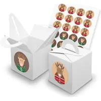 Itenga SET V42 Adventskalender Würfelbox mit Griff Weiß + Zahlensticker Z45