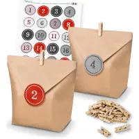 Itenga Basteladventskalender Set - Set 3 rot graue Sticker im Stepmepdesign