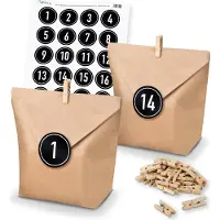 Itenga Basteladventskalender Set - Set 8 Zahlensticker schwarz