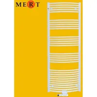 Mert Radiator MERT Standard Badheizkörper, Weiss, gebogen, Mittel- und Seitenanschluss, 60 x 175 cm