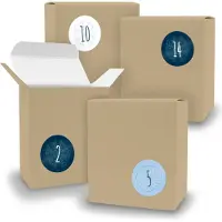 Itenga Adventskalender zum Füllen 24x Quader BRAUN + Sticker V08 Z12