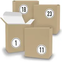 Itenga Adventskalender zum Füllen 24x Quader BRAUN + Sticker V08 Z09