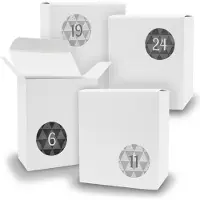 Itenga Adventskalender zum Füllen 24x Quader WEISS + Sticker V07 Z25