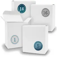 Itenga Adventskalender zum Füllen 24x Quader WEISS + Sticker V07 Z01