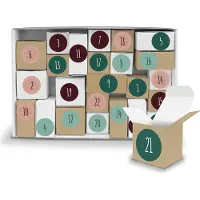 Itenga Adventskalender Komplettset zum Füllen und Aufstellen + Sticker V12 Z14