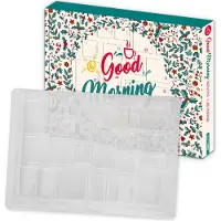 Itenga Adventskalender GOOD Morning Rohling ungefüllt zum Selberfüllen -50x35x4,6cm