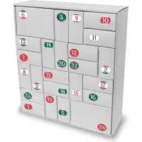 Itenga SET Adventskalender zum Füllen Quader Mix (weiß) + Sticker Z54