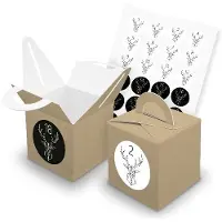 Itenga SET V43 Adventskalender Würfelbox mit Griff Braun + Zahlensticker Z48