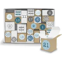 Itenga Adventskalender Komplettset zum Füllen und Aufstellen + Sticker V12 Z05