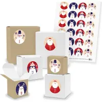 Itenga Adventskalender zum Füllen 24x Quader Würfel gemischt + Sticker (V03 Z43)