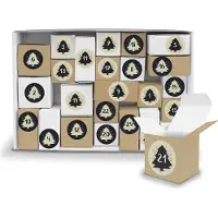 Itenga Adventskalender Komplettset zum Füllen und Aufstellen + Sticker V12 Z19