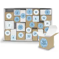Itenga Adventskalender Komplettset zum Füllen und Aufstellen + Sticker V12 Z26