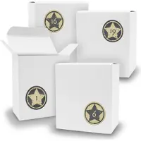 Itenga Adventskalender zum Füllen 24x Quader WEISS + Sticker V07 Z21
