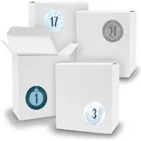 Itenga Adventskalender zum Füllen 24x Quader WEISS + Sticker V07 Z16
