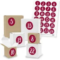 Itenga Adventskalender zum Füllen 24x Quader Würfel gemischt + Sticker (V03 Z49)