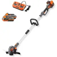 FUXTEC Akku Motorsense FX-E2RTSET | Rasentrimmer 2x20V | 30 cm Schnittbreite | Teleskopstiel | Drehbarer Schneidkopf | inkl. 2 Akkus