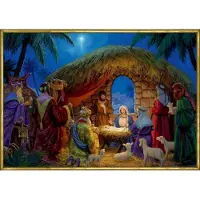 Sonstige Verlage A3-Wand-Adventskalender - An der Weihnachtskrippe