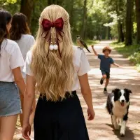Markenlos Haarschleifen-Clips als Mode-Haaraccessoires aus seidigem Satin für Frauen und Mädchen bei gesellschaftlichen Veranstaltungen, im Alltag und bei Konzerten