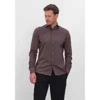 Profuomo Herren Hemden Shirt One Piece Japanese Knitted - Bruin - Größe 45