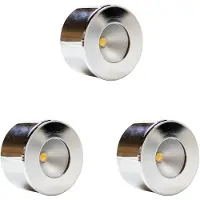 Kalb Material für Möbel kalb | Mini-Star LED SET Einbauspot Unterbauleuchte Einbaustrahler Chrom Alu 3er Set chrom