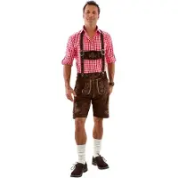 Haus Huberts Lederhose Herren kurz braun, Größe:48