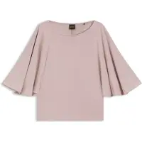 BOSS für Damen. 50563295 Bluse mit Trompetenärmeln in Rosa (L), Lässig, Polyester, 3/4 Ärmel