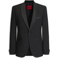 HUGO für Herren. 50570749 Arti Smokingjacke in Schwarz (52), Party, Wolle, Klassisch