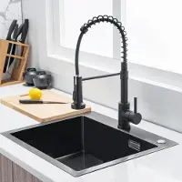 LOMAZOO Küchenarmatur Ausziehbar Schwarz - SAPPHIRE