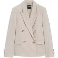 BOSS Zweireihiger Regular-Fit Blazer aus meliertem Flanell Grösse 34
