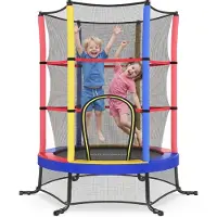 Songmics Trampolin Kinder, 174 cm Kindertrampolin mit Sicherheitsnetz, Randabdeckung STR050X101