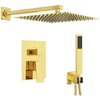 vidaXL Verborgenes Duschsystem (Quadrat) Gold Edelstahl 201