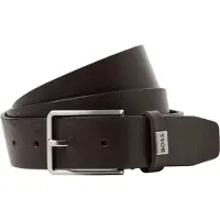 BOSS Ledergürtel "Elio Sz35", Herren, Gr. 100, braun (schwarz braun 205), Leder, unifarben, Gürtel Ledergürtel, mit Markenlabel von