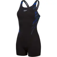 Speedo - "Hyperboom Splice" Body mit Bein für Damen (Schwarz/Blau bedruckt)